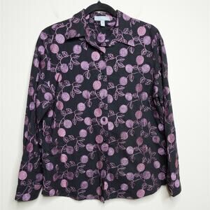 Foxcroft Shaped Fit Floral Shirt - Size 14 - EUC